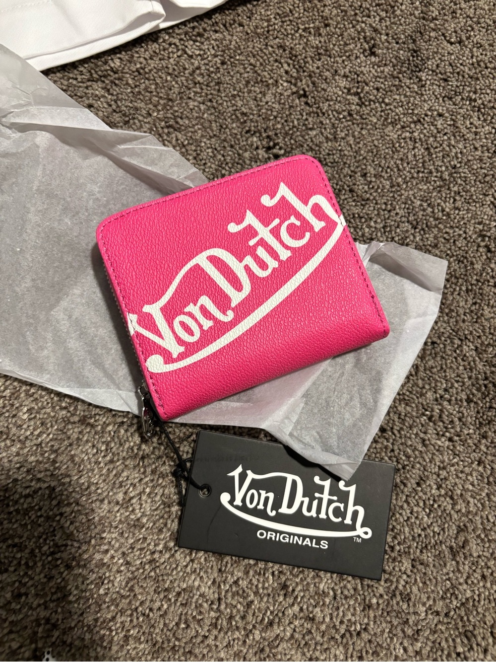 Von Dutch Hot Pink Wallet with White Logo